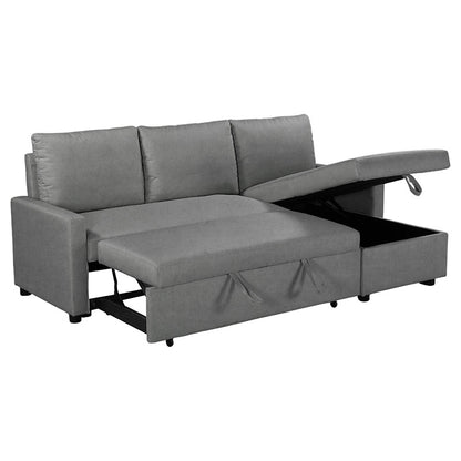 Corner reversable sofa-bed Infuse pakoworld with storage space anthracite fabric 203x130x88cm