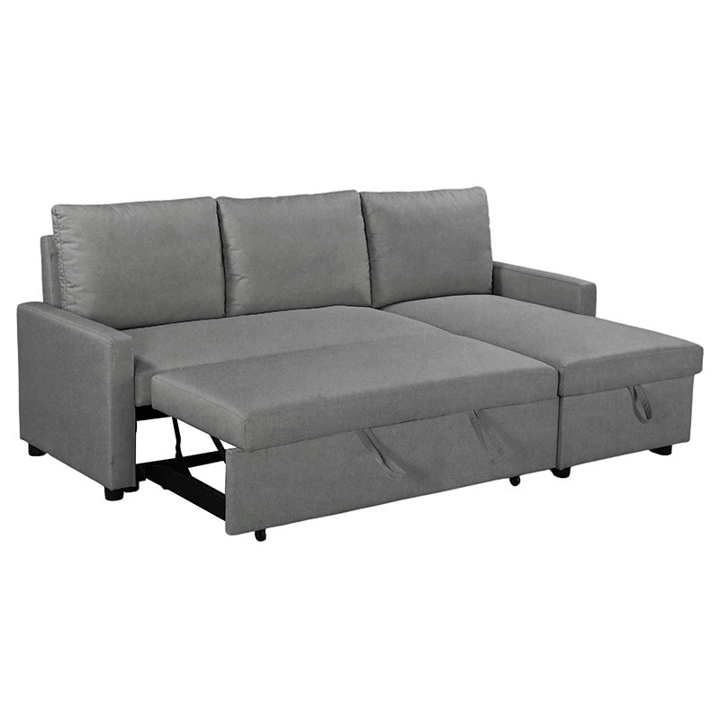 Corner reversable sofa-bed Infuse pakoworld with storage space anthracite fabric 203x130x88cm