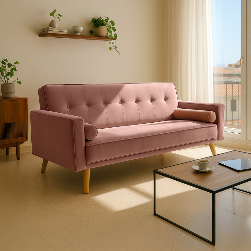 3 seater sofa-bed Success velvet rotten apple 190x80x84cm