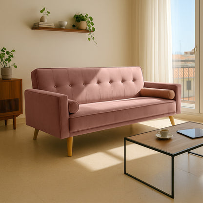 3 seater sofa-bed Success velvet rotten apple 190x80x84cm