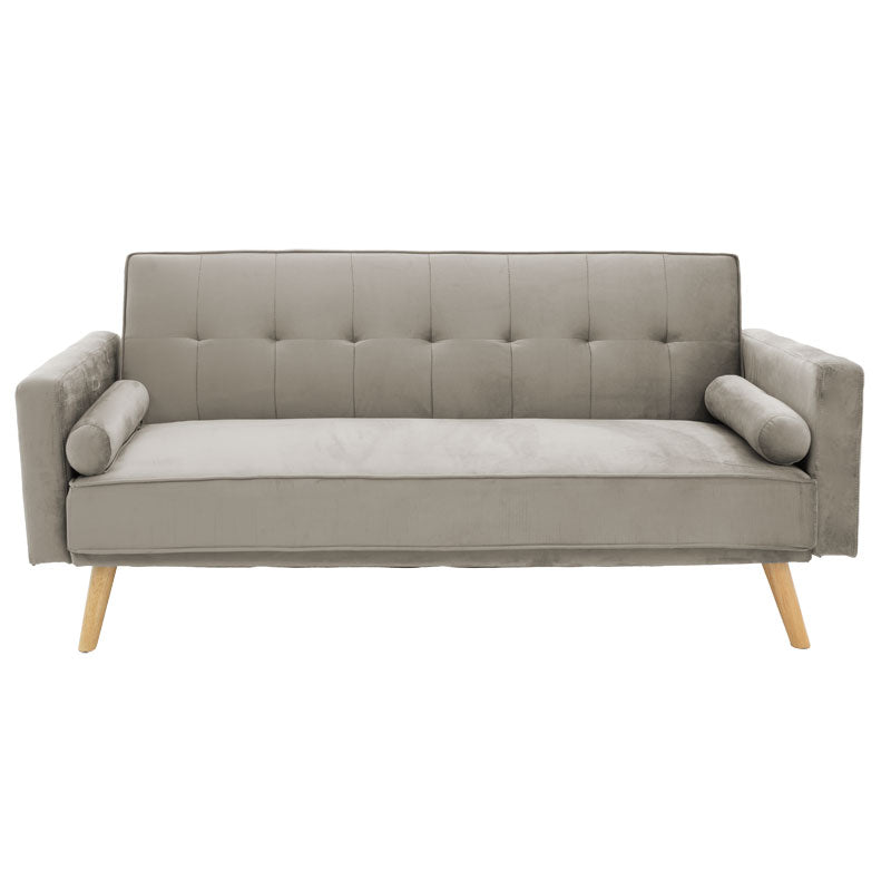 3 seater sofa-bed Success pakoworld velvet grey-beige 190x80x84 cm