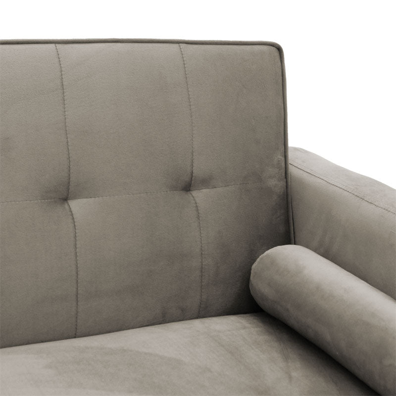 3 seater sofa-bed Success pakoworld velvet grey-beige 190x80x84 cm