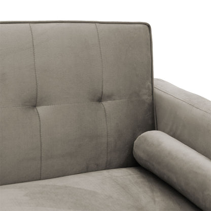 3 seater sofa-bed Success pakoworld velvet grey-beige 190x80x84 cm