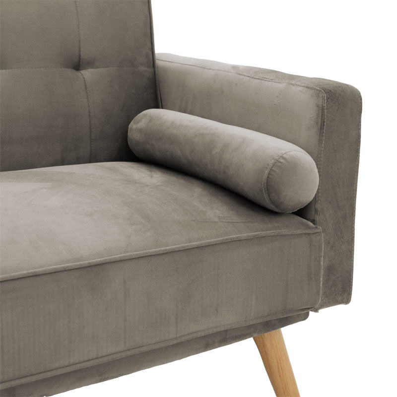 3 seater sofa-bed Success pakoworld velvet grey-beige 190x80x84 cm