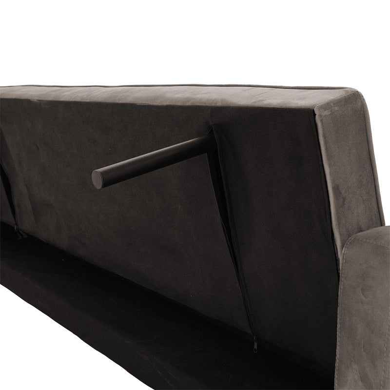 3 seater sofa-bed Success pakoworld velvet grey-beige 190x80x84 cm