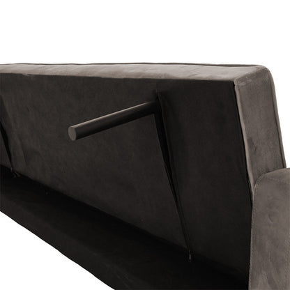 3 seater sofa-bed Success pakoworld velvet grey-beige 190x80x84 cm