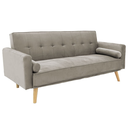 3 seater sofa-bed Success pakoworld velvet grey 190x80x84 cm