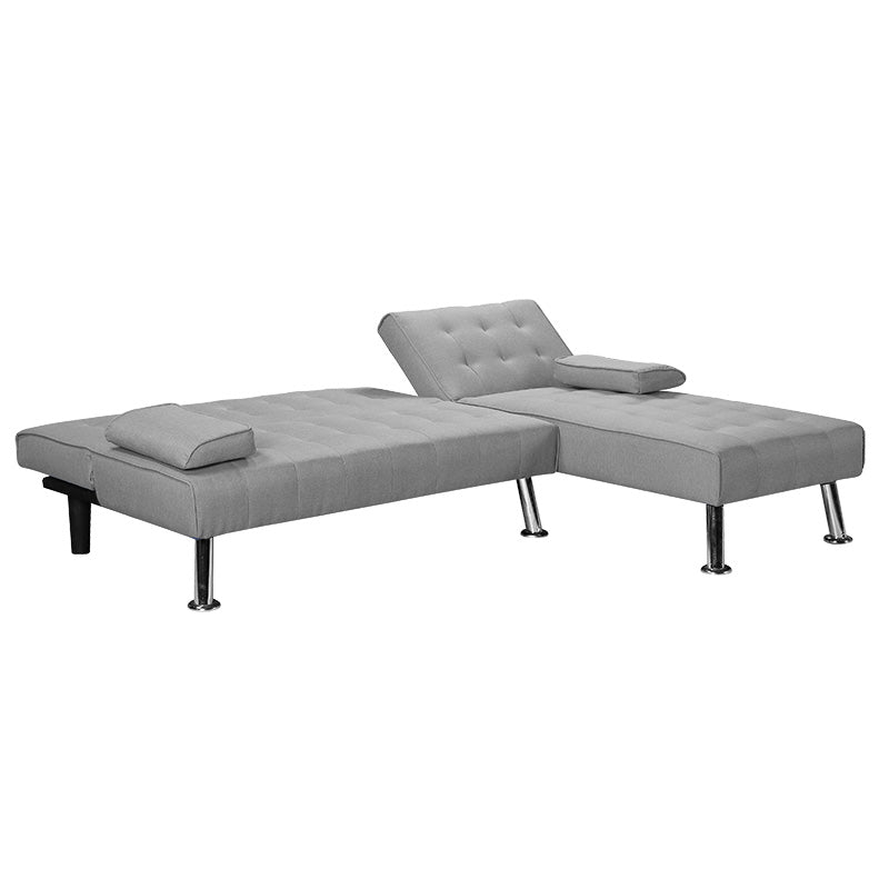 Corner sofa-bed reversible Brisk pakoworld gray fabric 200x146x75cm