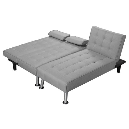 Corner sofa-bed reversible Brisk pakoworld gray fabric 200x146x75cm