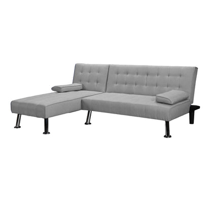 Corner sofa-bed reversible Brisk gray fabric 200x146x75cm