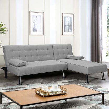 Corner sofa-bed reversible Brisk gray fabric 200x146x75cm