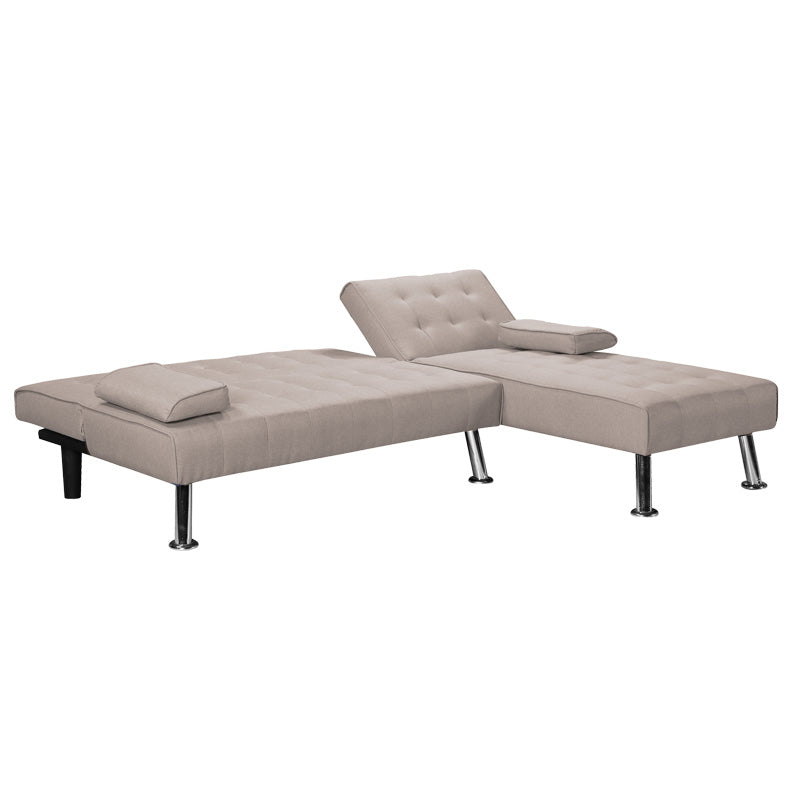 Reversible corner sofa-bed Brisk brown-grey fabric 200x146x75cm