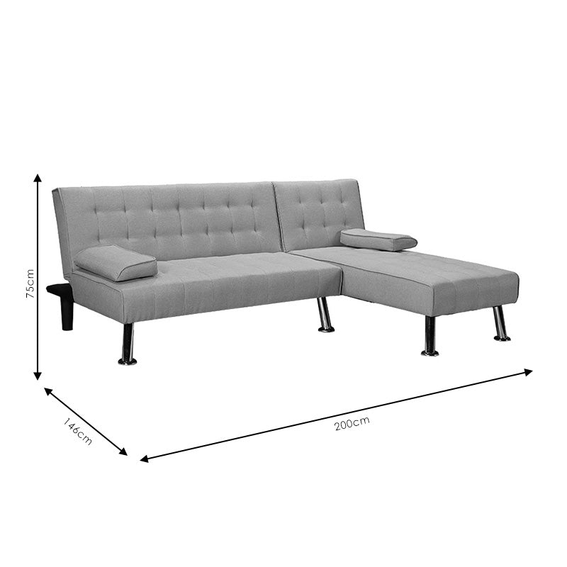 Reversible corner sofa-bed Brisk brown-grey fabric 200x146x75cm