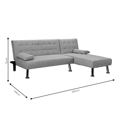Reversible corner sofa-bed Brisk brown-grey fabric 200x146x75cm