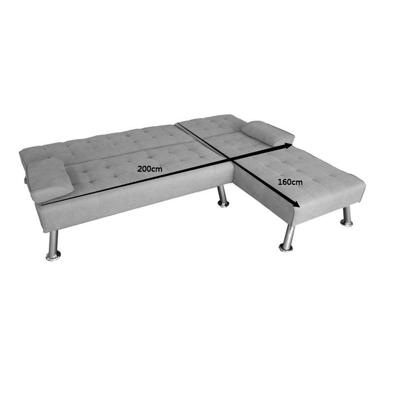Reversible corner sofa-bed Brisk brown-grey fabric 200x146x75cm