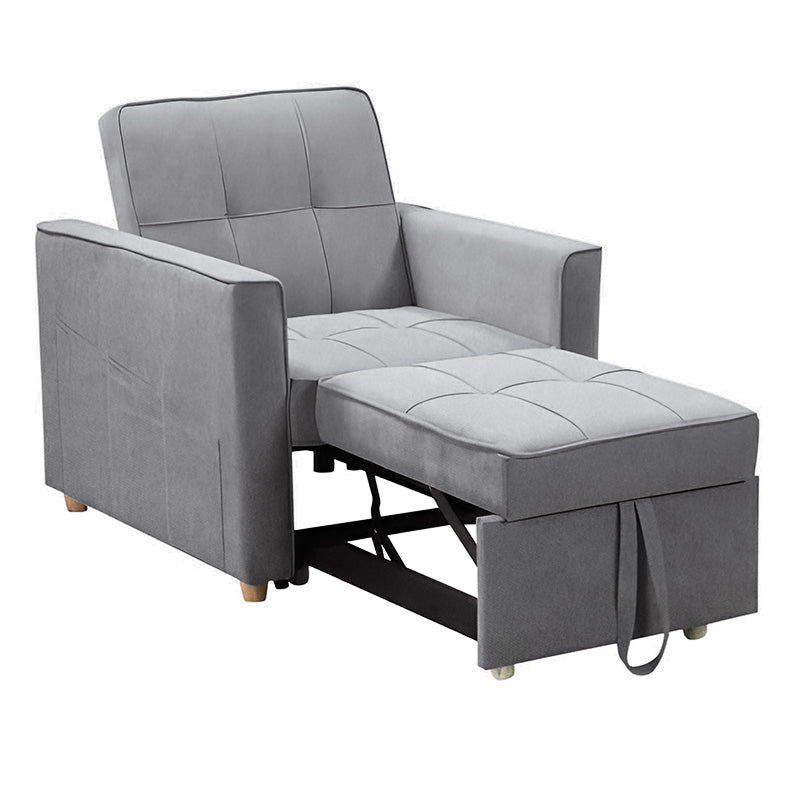 Armchair-bed Commit pakoworld fabric grey color 82x93x90cm