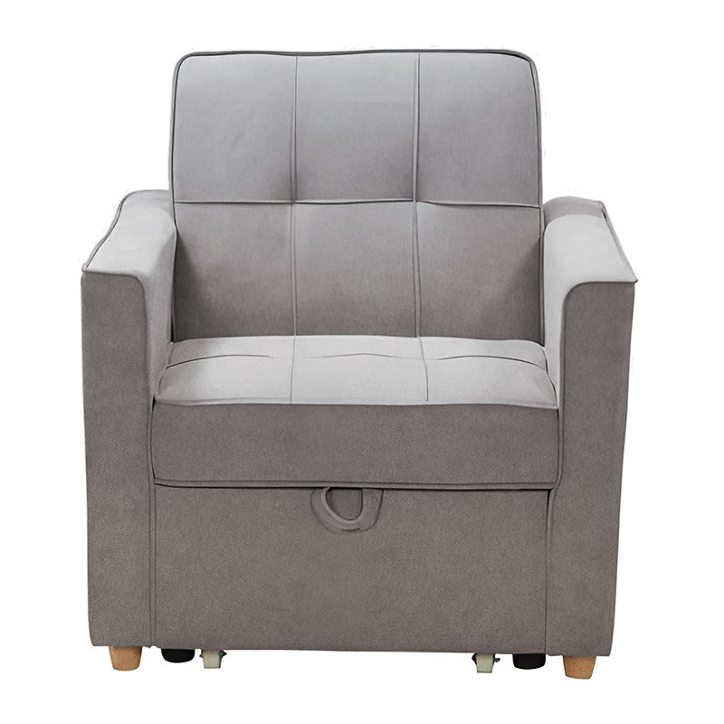 Armchair-bed Commit pakoworld fabric grey color 82x93x90cm