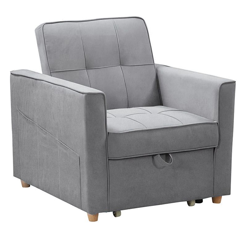 Armchair-bed Commit pakoworld fabric grey color 82x93x90cm