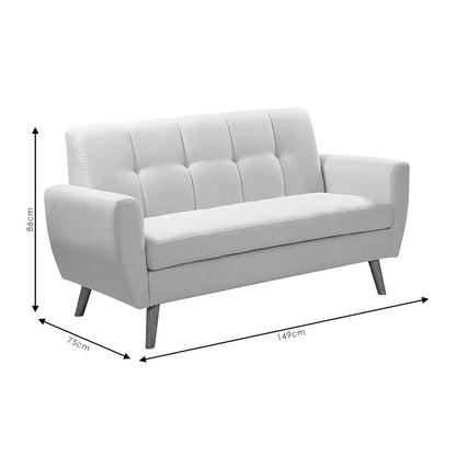 2 seater sofa Decency pakoworld fabric beige 149x75x86 cm