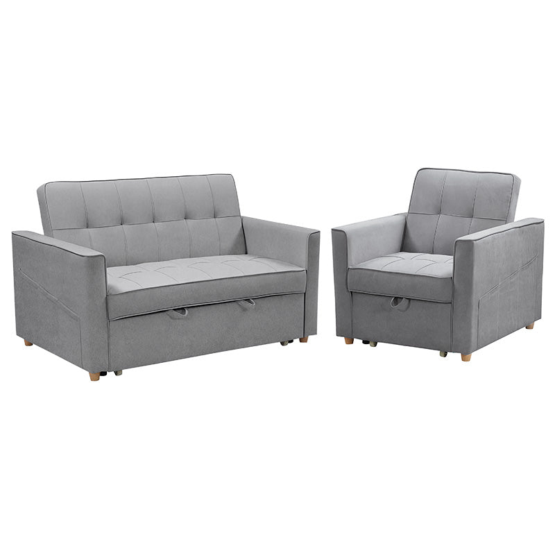 Sofa set 2pcs Commit pakoworld fabric grey