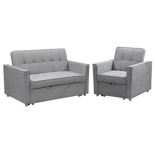 Sofa set 2pcs Commit pakoworld fabric grey