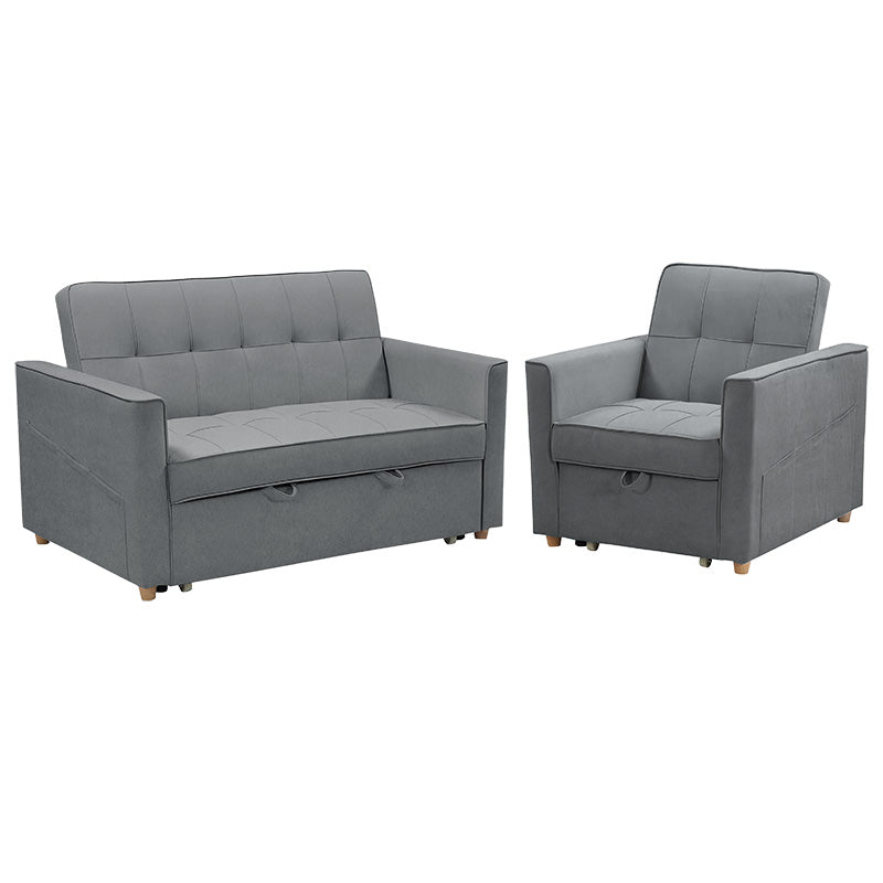 Sofa set 2pcs Commit pakoworld fabric dark grey