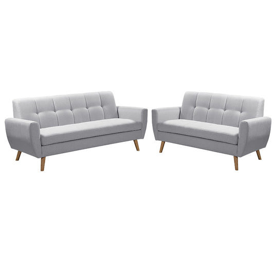 Sofa set 2pcs Decency pakoworld fabric grey