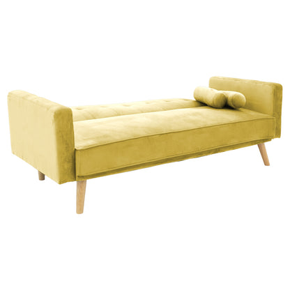 3 seater sofa-bed Success pakoworld yellow velvet 190x80x84cm