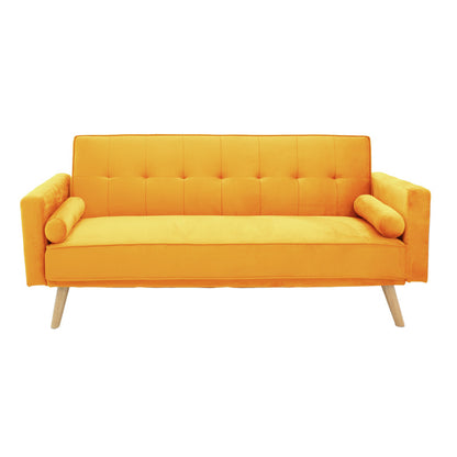 3 seater sofa-bed Success yellow velvet 190x80x84cm