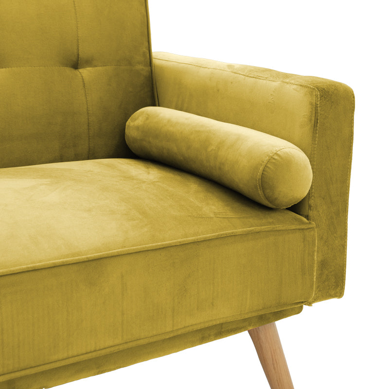 3 seater sofa-bed Success pakoworld yellow velvet 190x80x84cm