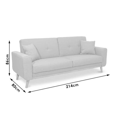 Carmelo sofa bed - beige-brown fabric 214x80x86 cm