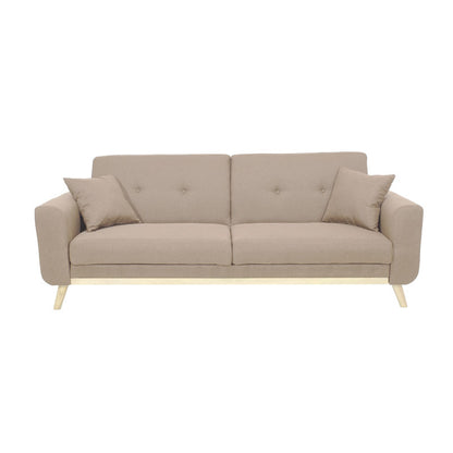 Carmelo sofa bed - beige-brown fabric 214x80x86 cm