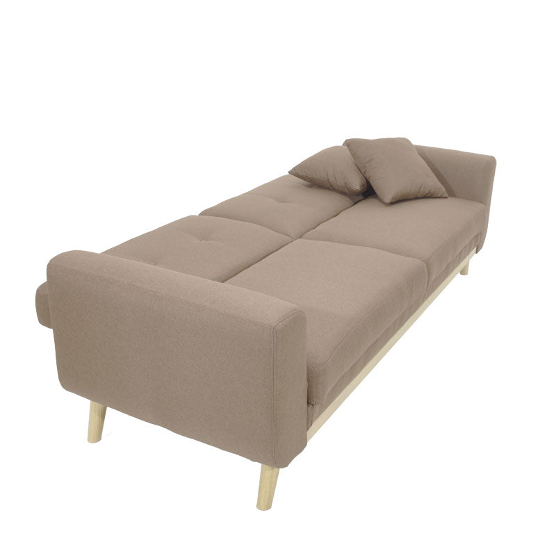 Carmelo sofa bed - beige-brown fabric 214x80x86 cm