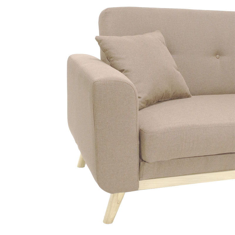 Carmelo sofa bed - beige-brown fabric 214x80x86 cm