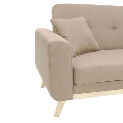 Carmelo sofa bed - beige-brown fabric 214x80x86 cm