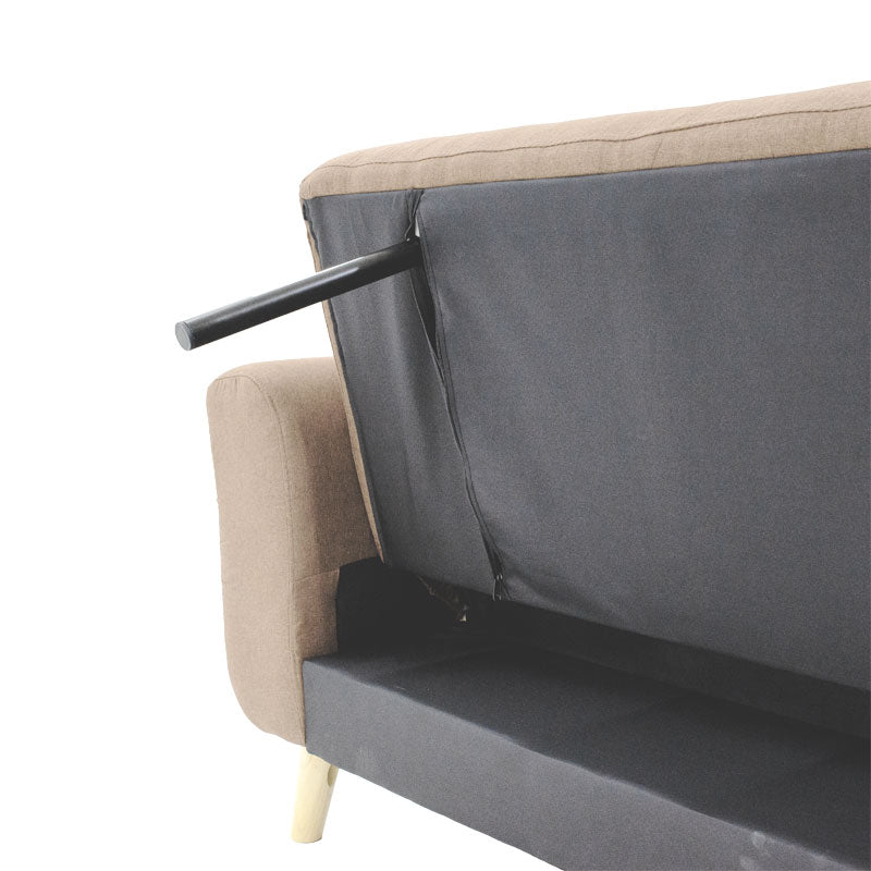 Carmelo sofa bed - beige-brown fabric 214x80x86 cm