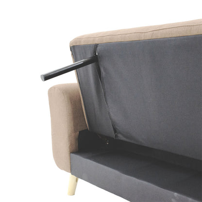 Carmelo sofa bed - beige-brown fabric 214x80x86 cm