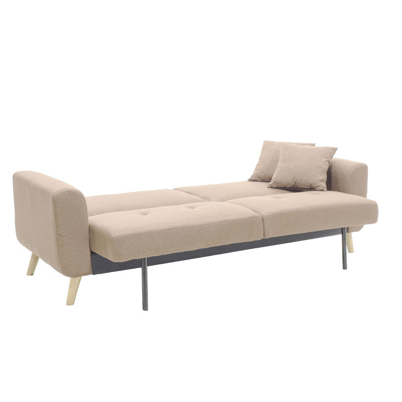 Carmelo sofa bed - beige-brown fabric 214x80x86 cm