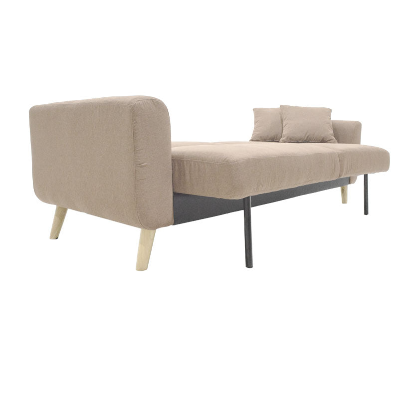 Carmelo sofa bed - beige-brown fabric 214x80x86 cm