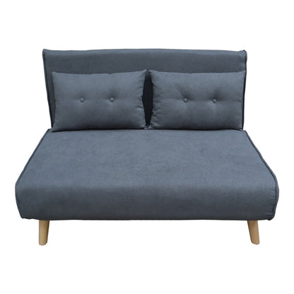 Josuane sofa-bed pakoworld two-seater anthracite fabric and natural wood leg 117x80x81cm