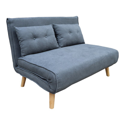 Josuane sofa-bed pakoworld two-seater anthracite fabric and natural wood leg 117x80x81cm