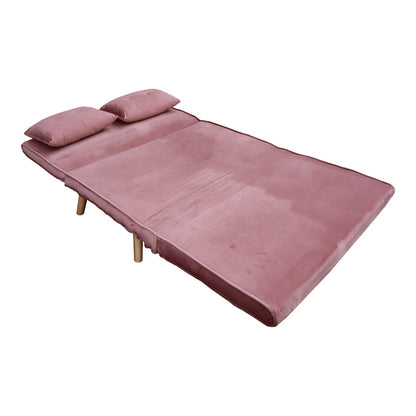 Josuane sofa-bed pakoworld two-seater rotten apple velvet and wooden leg in natural shade 117x80x81cm