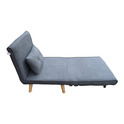 Sofa-bed Josuane pakoworld anthracite fabric and natural wood leg 77x80x81cm