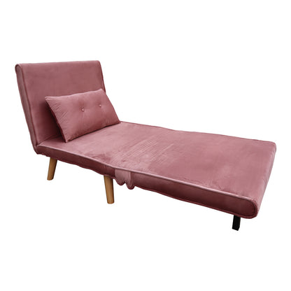 Sofa-bed Josiane pakoworld rotten apple velvet and wooden leg in natural shade 77x80x81cm