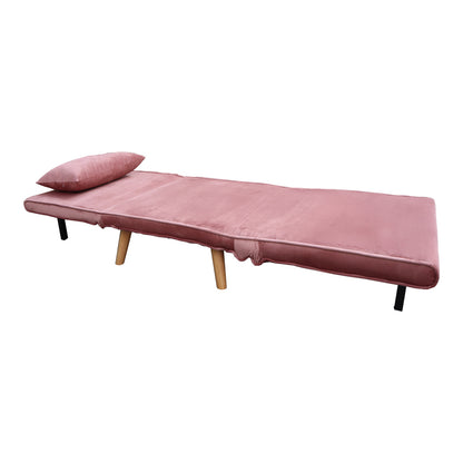 Sofa-bed Josiane pakoworld rotten apple velvet and wooden leg in natural shade 77x80x81cm