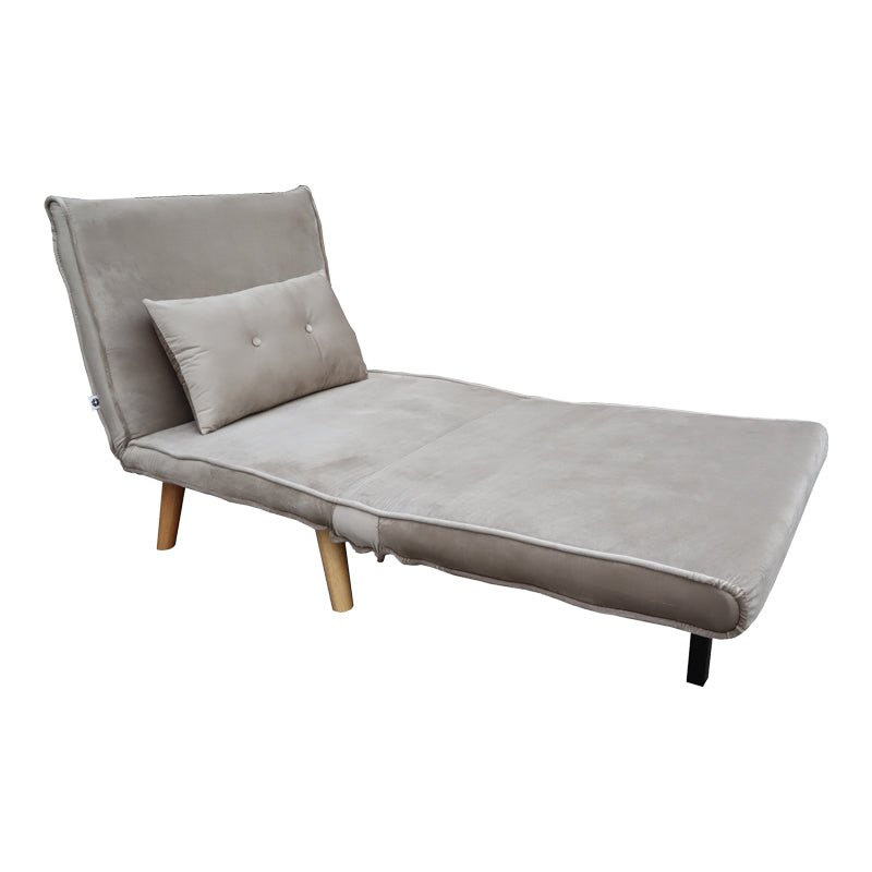 Josuane sofa-bed pakoworld gray velvet and natural wood leg 77x80x81cm