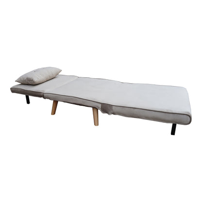 Josuane sofa-bed pakoworld gray velvet and natural wood leg 77x80x81cm