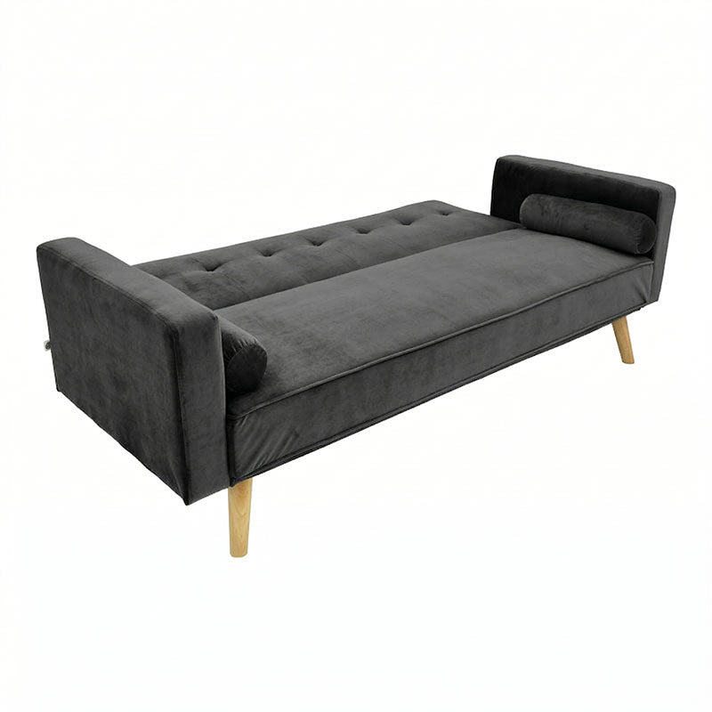 Sofa-bed Success pakoworld 3-seater velvet in anthracite shade 190x80x84cm