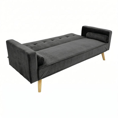 Sofa-bed Success pakoworld 3-seater velvet in anthracite shade 190x80x84cm
