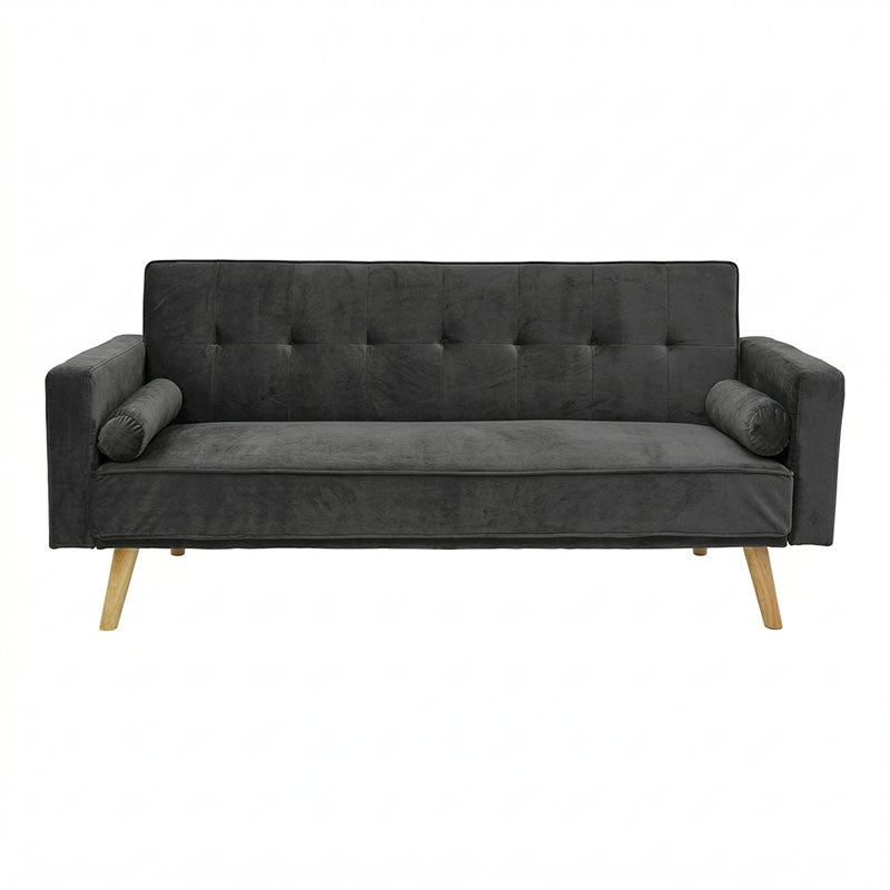 Sofa-bed Success pakoworld 3-seater velvet in anthracite shade 190x80x84cm